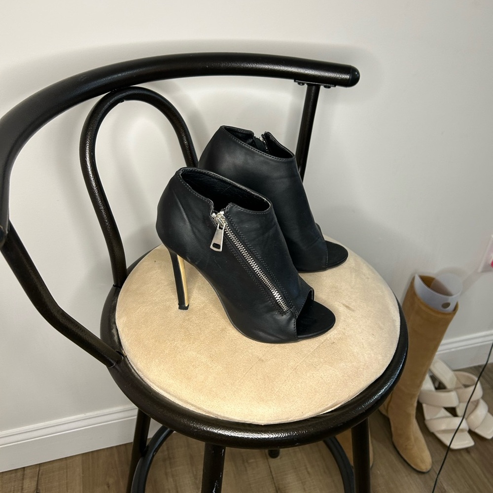 Elegant Black Peep-Toe Heels